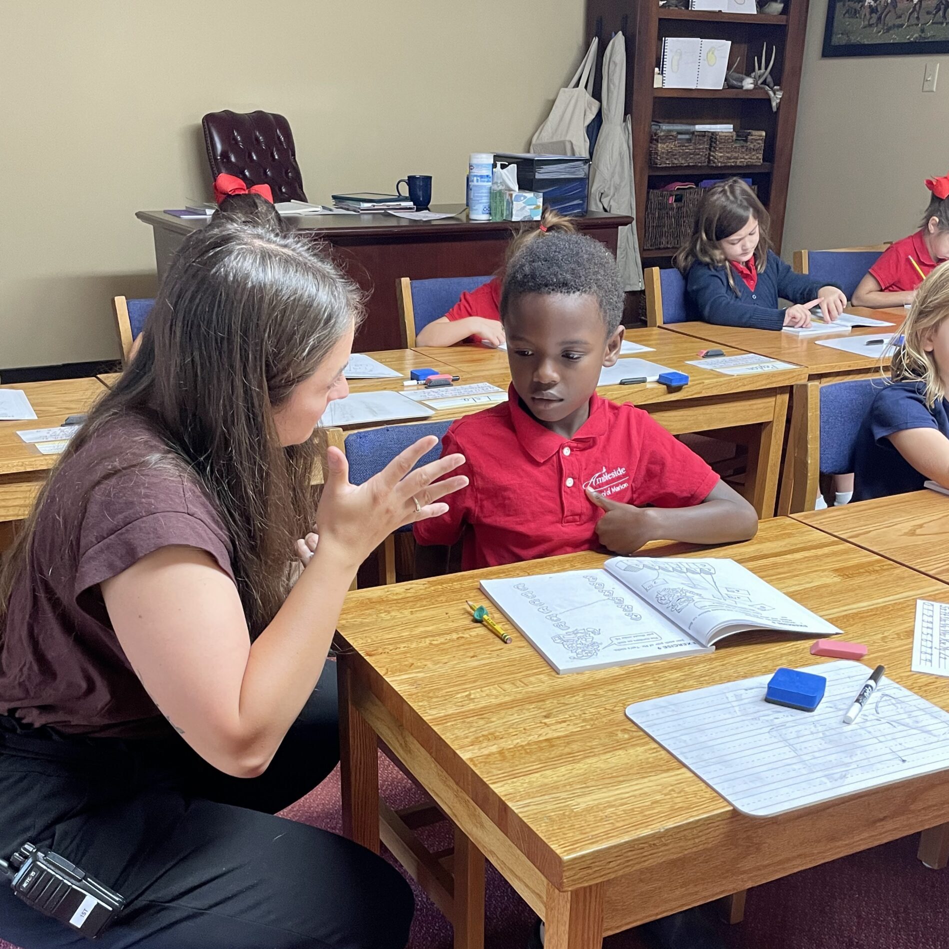 Charlotte Mason emphasized cultivating an atmosphere conducive to learning and growing. At Ambleside, we take great care to develop such an atmosphere, and our teachers are actively engaged and attuned to what is ‘going around’ in the classroom, on the playground, and through the school hallways.